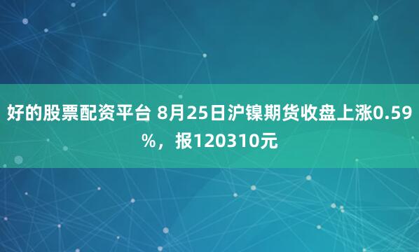 好的股票配资平台 8月25日沪镍期货收盘上涨0.59%，报120310元